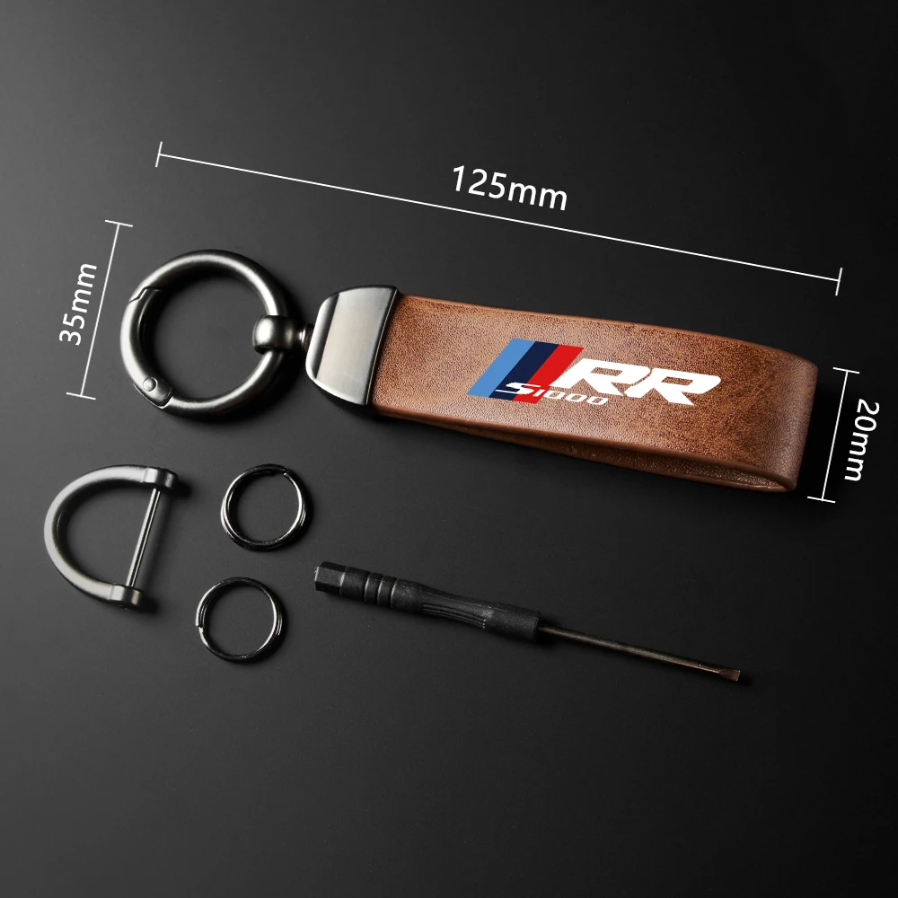 High-Grade Leather Motorcycle Keychain Accessory