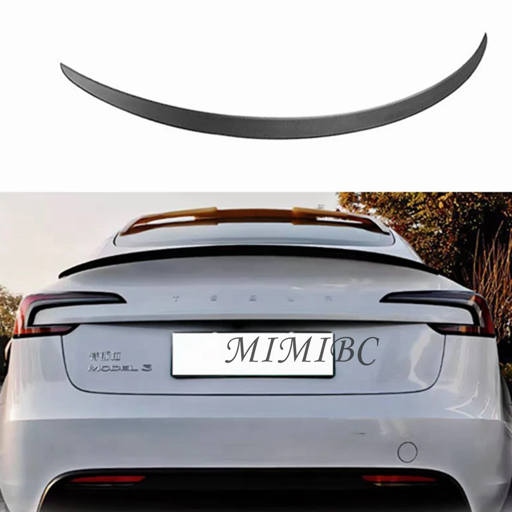 

Задний спойлер для Tesla 2024 Model 3, узор из углеродного волокна/черные крылья багажника из АБС, автомобильные аксессуары