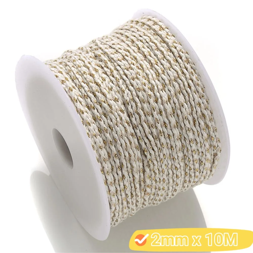 2mm 10M/Beutel Natürliches Baumwollseil Buntes Kordelband Viersträngiges Baumwollseil DIY Handwerk Boho-Dekoration Kunstfaser-Zubehör – Detail 13