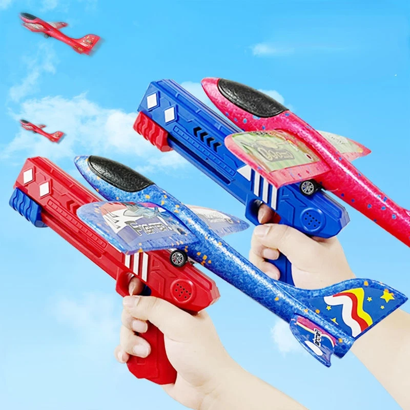 

Foam Airplane Launcher Toy EPP Bubble Plane Glider Hand Throw Catapult Plane Toy for Kids Catapult Guns Aircraft Launcher Game