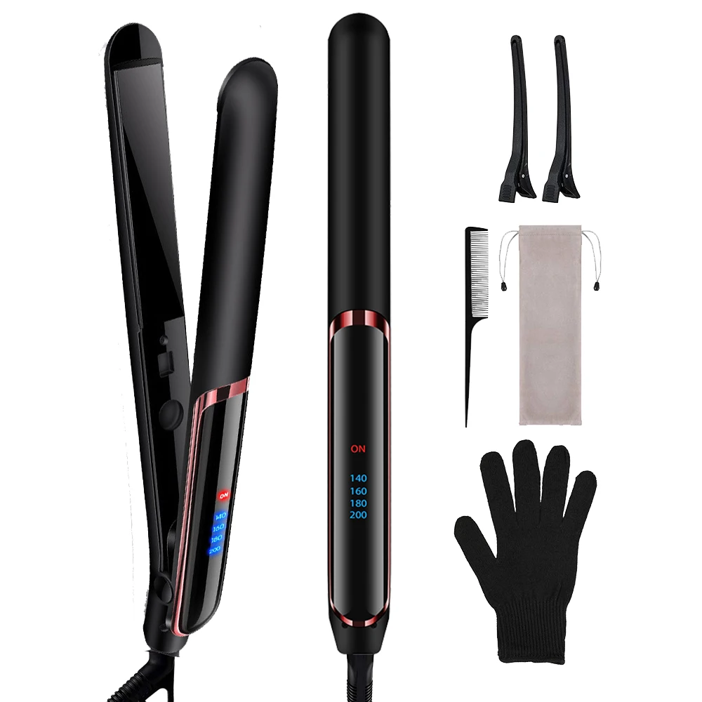 2 in 1 Hair Straightener Curler Set Dual Voltage Negative Ion Fast Heating  for Versatile Styling Tool Perfect for Home Travel - AliExpress, image size:1000x1000