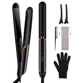 Set di bigodini per piastra per capelli 2 in 1, doppio tensione, ioni negativi, riscaldamento rapido per uno strumento di styling versatile, perfetto per i viaggi a casa 1