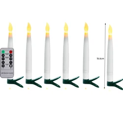 Elegant Clip - on LED Candle Lights for Weddings and Holiday Decor (Set of 6) (16.6cm remote)