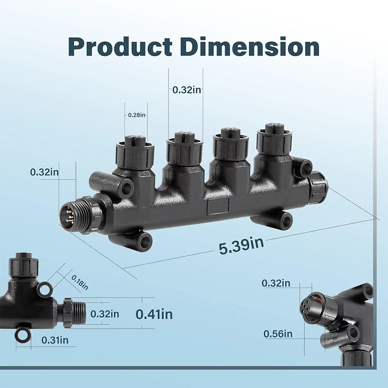 NMEA 2000 T-connector, 4-poorts NMEA 2000 T-connector, voor Lowrance Networks Simrad Networks BG Networks Navico Networks Networks