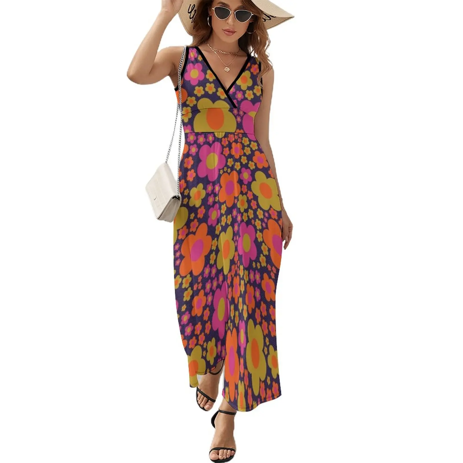 

Flower Power Mod Floral Sleeveless Dress party dresses woman summer outfits for women 2023 elegant and pretty women's dresses
