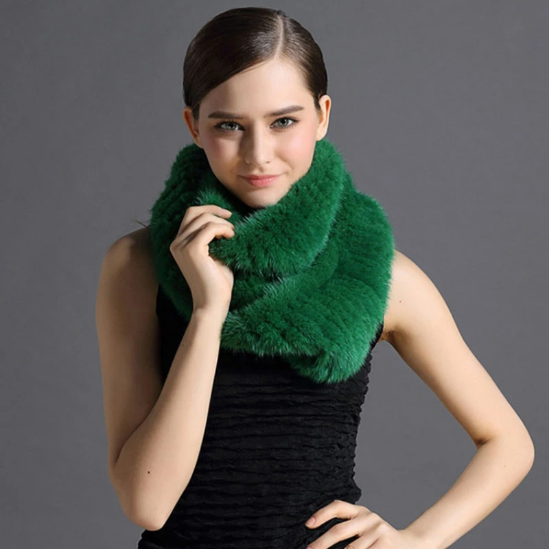 

Factory Wholesale Real Mink Fur Neckerchief Luxury Knitted Thicken Scarf Neck Warmer For Girls Ladies Multi Color Fur Shawl Long