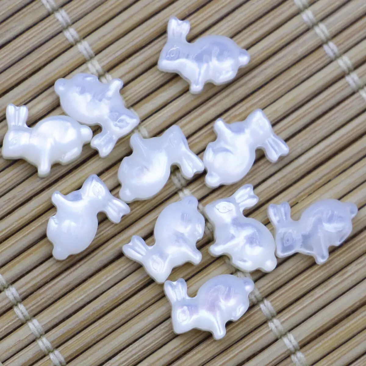 

10 PCS 7mmX9mm Natural White Sea Shell Rabbit Mother of Pearl Loose Beads
