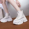 Fashion Chunky Platform Motorcycle Boots Women Autumn Winter Thick Bottom Ankle Botas Mujer White High Top Gothic Sneakers Shoes 3