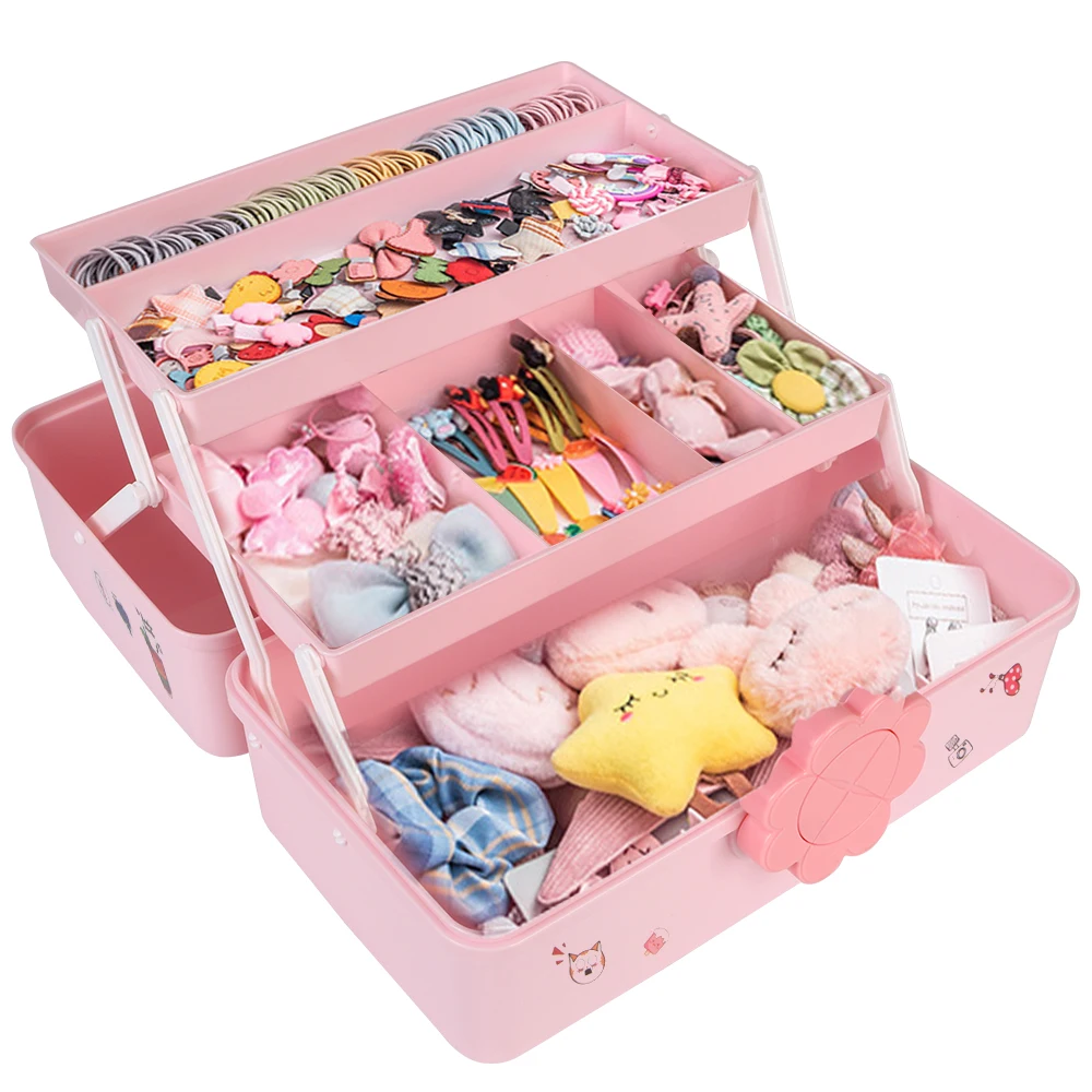 

Head Rope Headband Display Rack Multi-layer Hairpin Organizer Cute Girl Jewelry Case Children's Hair Accessories Storage Box