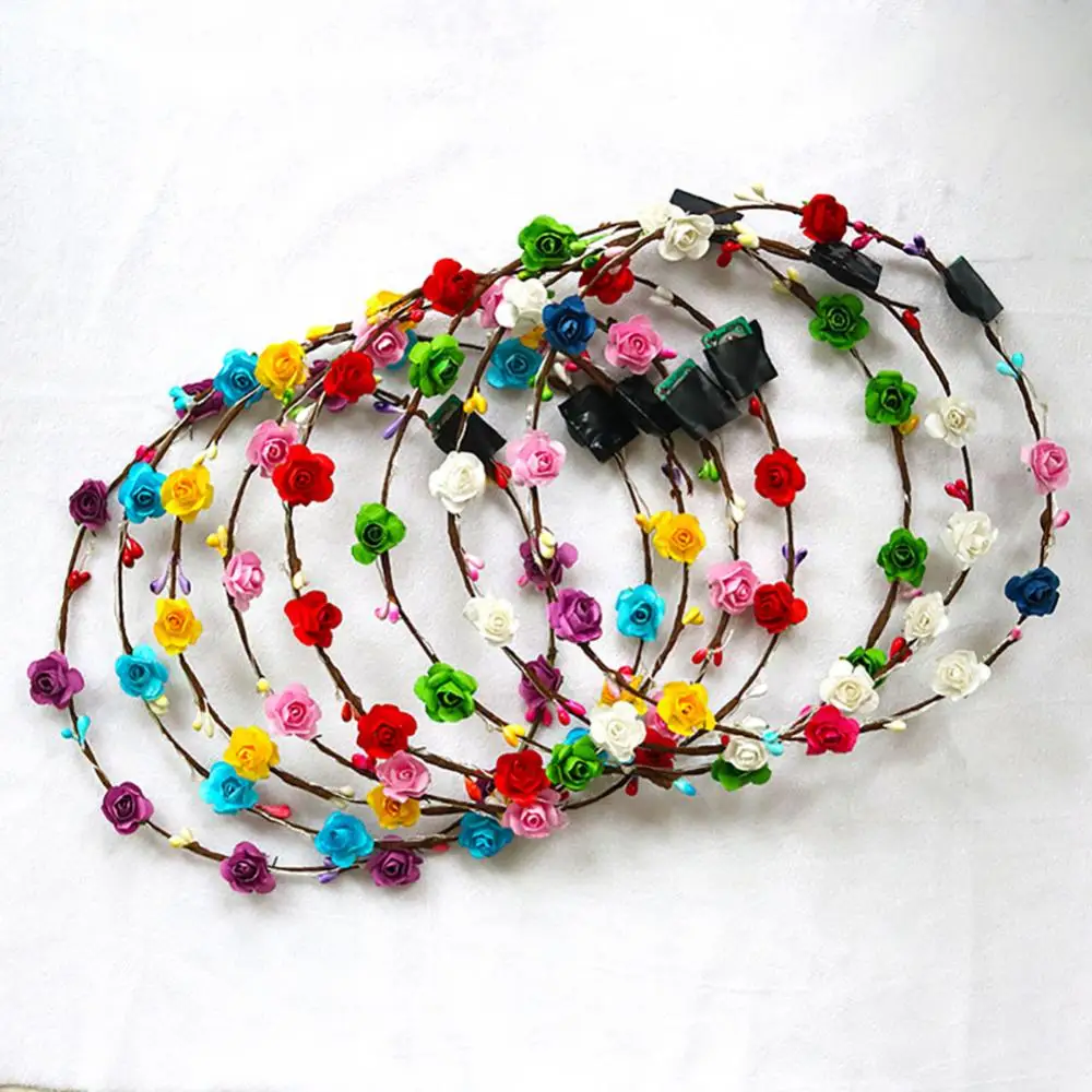 LED Headband Glowing Light Flower Princess Garland Girls Women Birthday Wedding Crown Wreath Costume Cosplay Hair Accessories