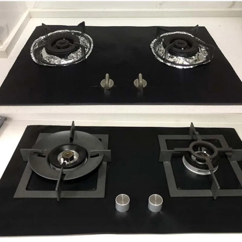 1/4PCS Kitchen Cleaning Pad Gas Stove Protective Cover Kitchen Accessories Stove Cover Cleaning Pad Bushing Burner Covers