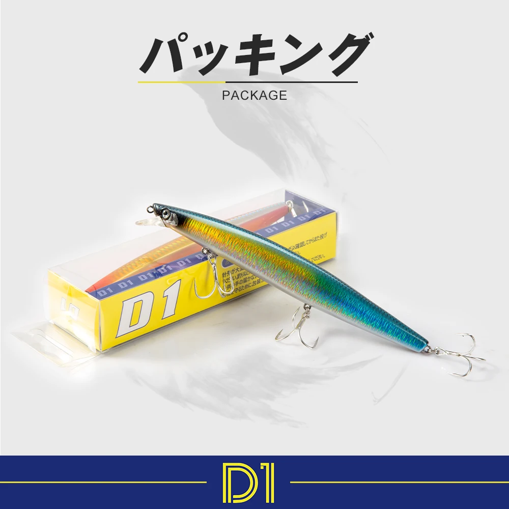 D1 Suspending Fishing Lure Assassin Minnow 120mm/145mm/163mm Silent Wobbler Luminous Saltwater Crankbait Of Snapper SeaBass 6