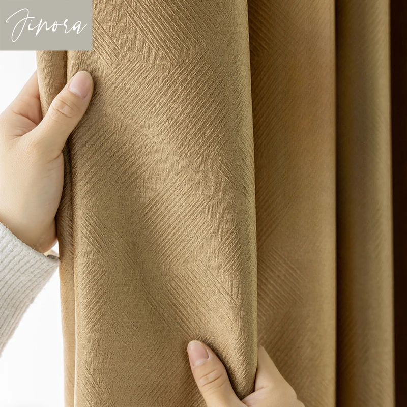 New Customizable Curtains for Living Room and Bedroom Fully Sunshade Finished Product Sun Protection Modern Nordic Decoration 2