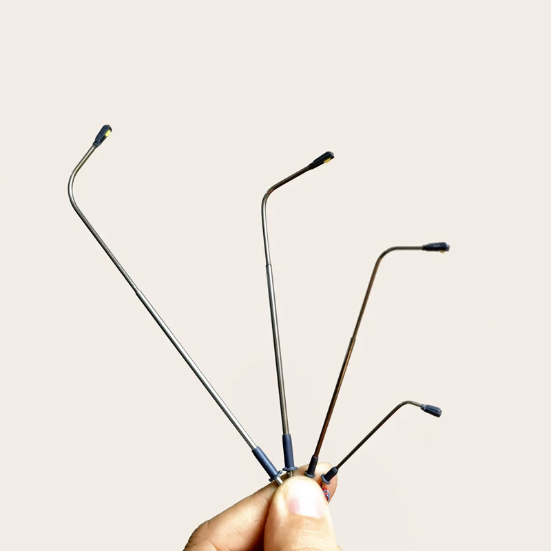 8/50Pcs 3V 모델 가로등 1/64 Ho TT Z 스케일 차가운 흰색 LED 시뮬레이션 고속도로 장식 4-12.5cm 모델 라이트 철도 레이아웃