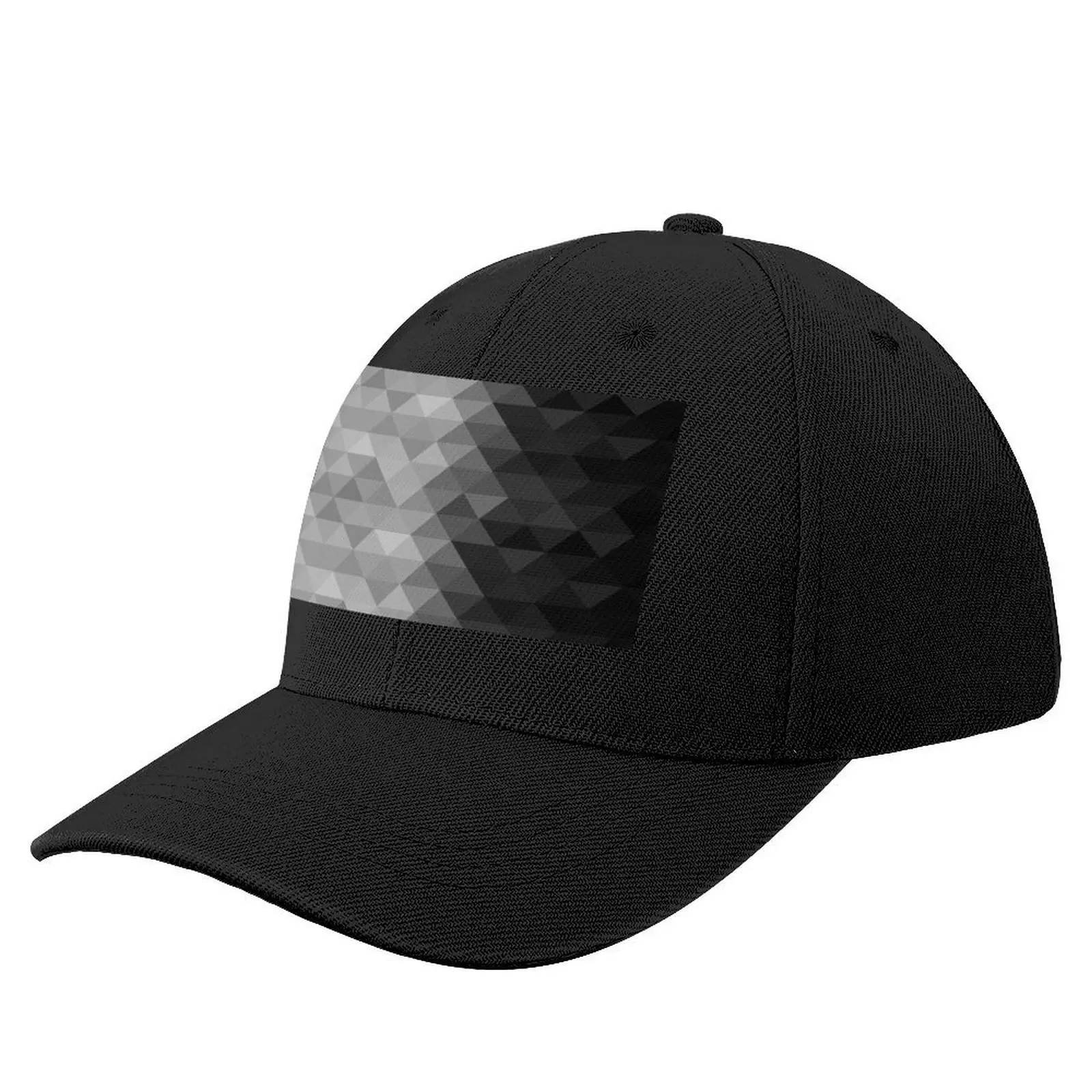 

Grayscale triangle geometric squares pattern Baseball Cap funny hat Beach Men Caps Women's