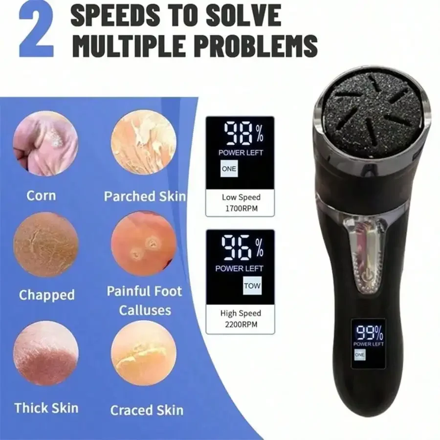 Electric Foot Pedicure Device With Dust Collector For Callus Removing