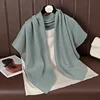 Foulard carré fin et doux pour femmes, 90x90cm, simplicité, couleur unie, foulard en coton et lin, Hijabs musulmans, accessoires de sac