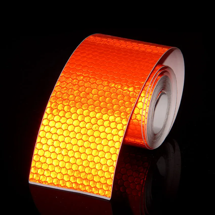 5CM High Visibility Bicycle Reflector Sticker Orange Cycling Wheel Rim Reflective Tapes Decal Self-Adhesive DIY 10m Film For Car