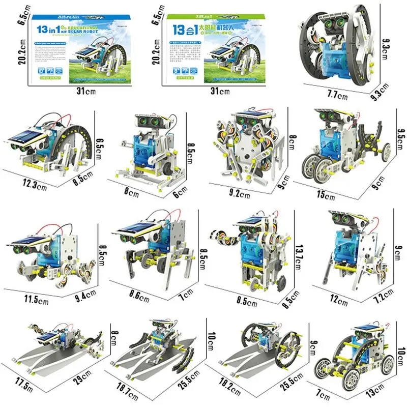 DIY Stem Toys 13 In 1 Educational Solar Robot Science Kit Powered Blocks 3 for 8-10 Years Old Boys | Игрушки и хобби