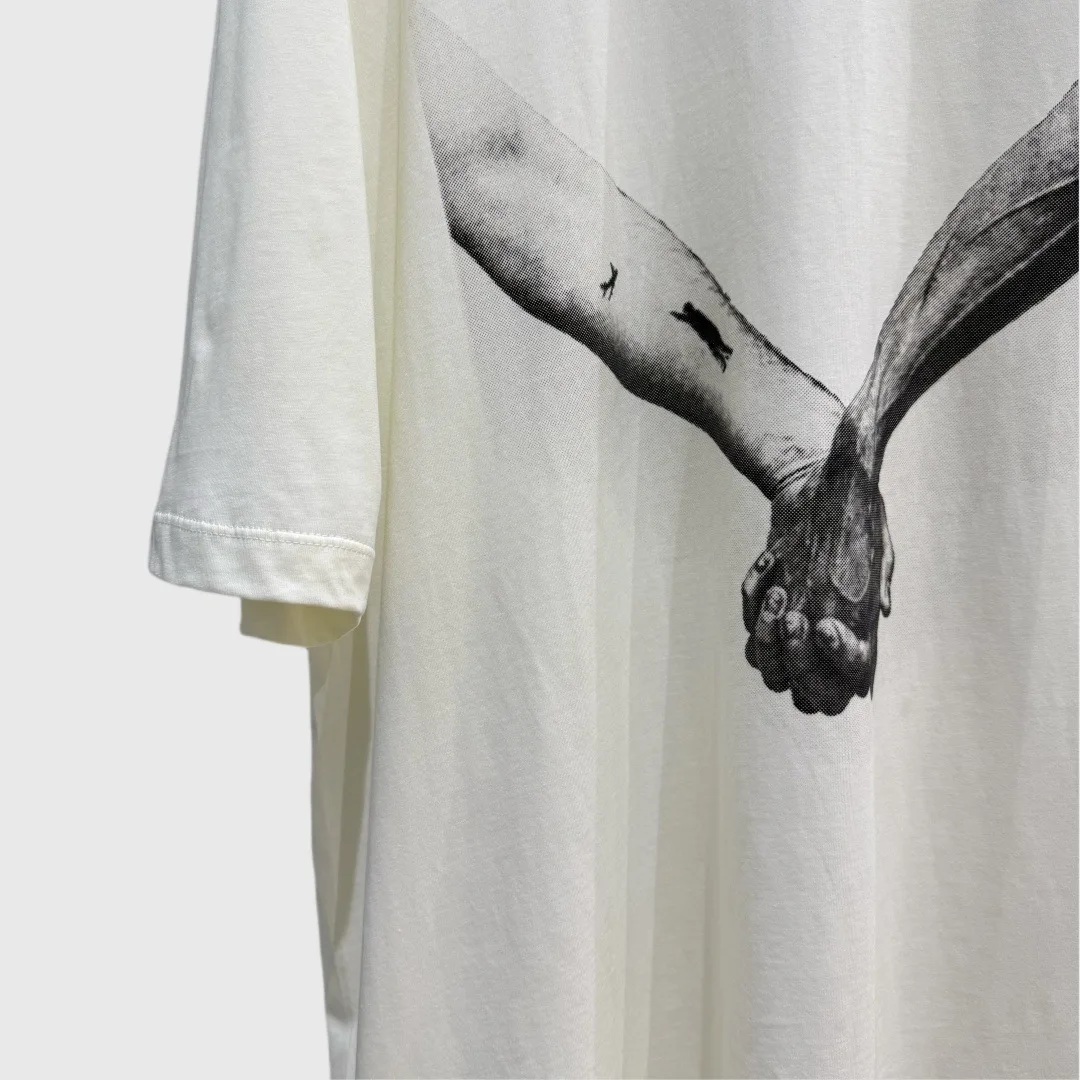 HKSH Spring Summer New Men's RO Style Round Collar Printed T-shirt Oversized Chic Cotton Chic Top American Loose Y2K Tees HK4638