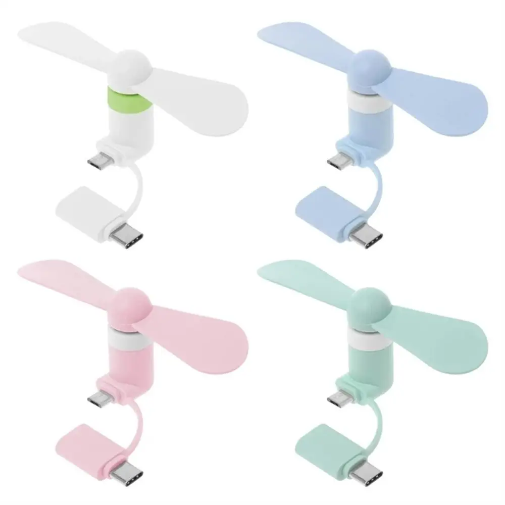 2in1 Type C USB Fan Cooling Cooler For Android Portable Usb Fan Micro USB Mini For Mobile Phone