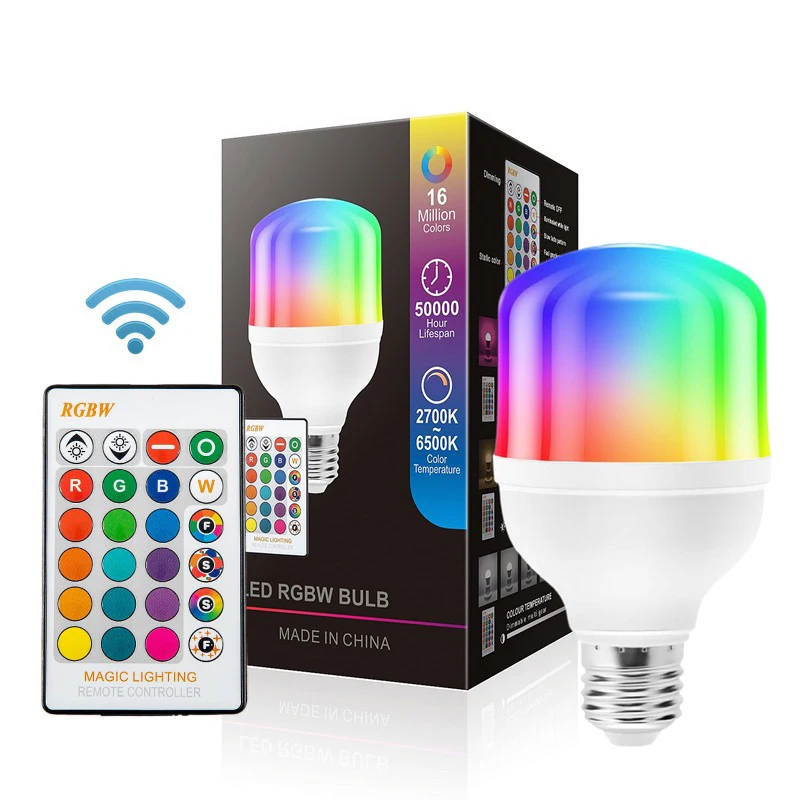รูปสินค้า หลอดไฟ LED ปรับสีได้ 7 สี พร้อมรีโมท