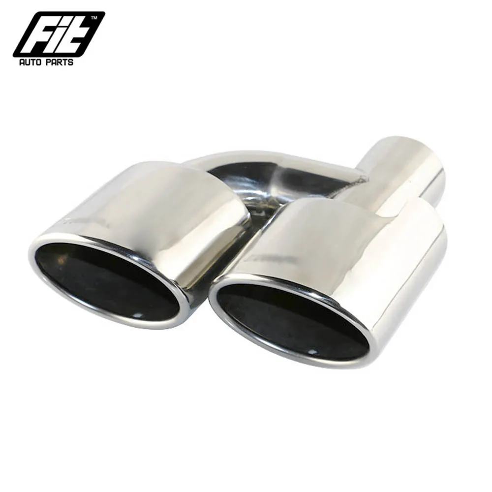 1 PCS Stainless Steel 63mm Inlet dual exhaust tips Car Oval Muffler