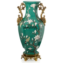 zqEuropean-Style Simple Medium Vase Decoration Porcelain Hand Painted Flower Flower Container Crafts