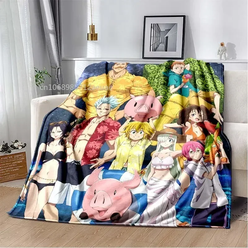Thicken Blanket Anime The Seven Deadly Sins Printed Flannel Blankets for Beds Sofas Warm Bed Sheet Soft Blanket 2