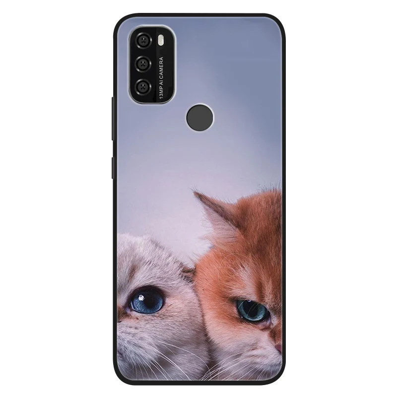 Silicone Cute Cats Painted Soft Black Cover