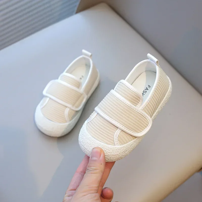 Stripe Cloth Vamp Baby Shoes for Everyday Slip On Shallow Children Shoes Girls Boys Sneakers Ins Skin-friendly Kids