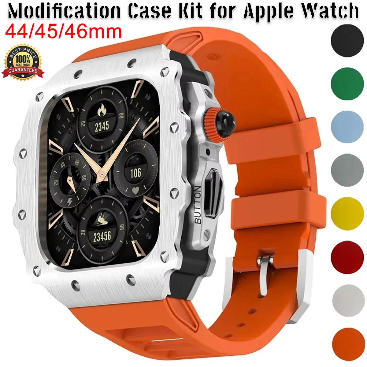 Deluxe Silicone Sport Strap with Stainless Steel Case