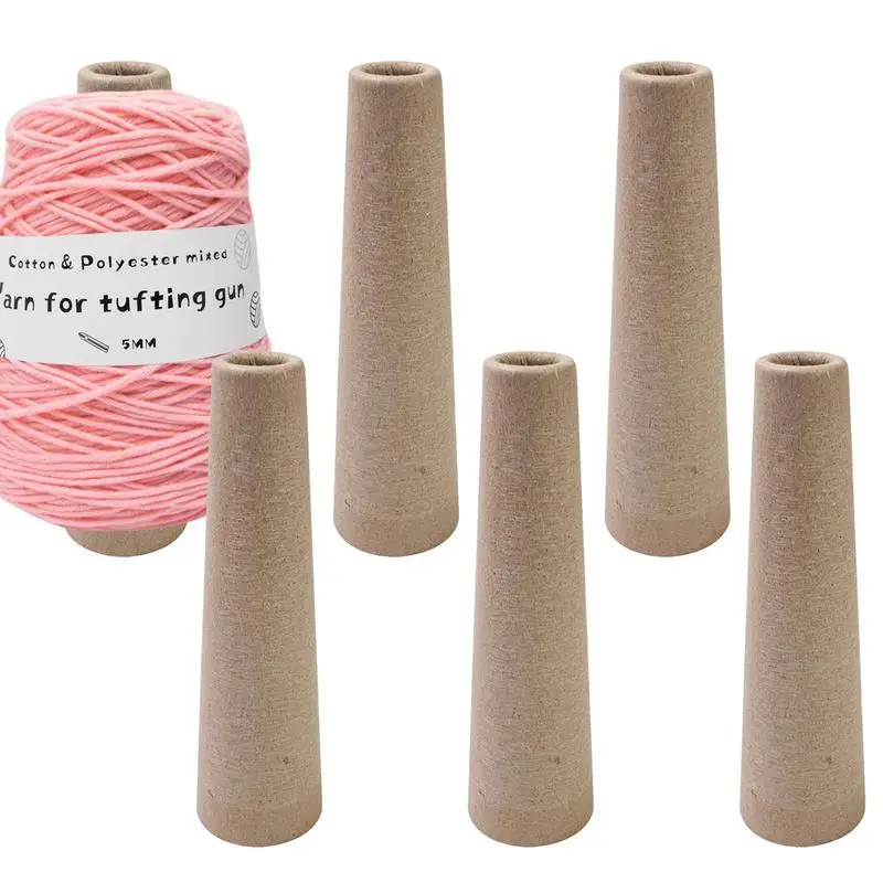 Wool Winding Tube 6PCS Thick Cardboard Yarn Cones DIY Knitting Tube Winder Weave Wool Winding Supplies Craft Accessories