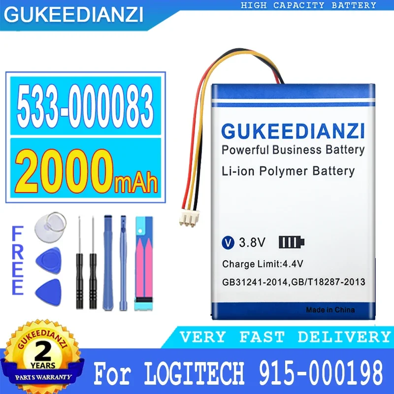 

2000mAh High Capacity Mobile Phone Battery For LOGITECH Harmony Touch Ultimate One 915-000198 1209 Smartphon Batteries