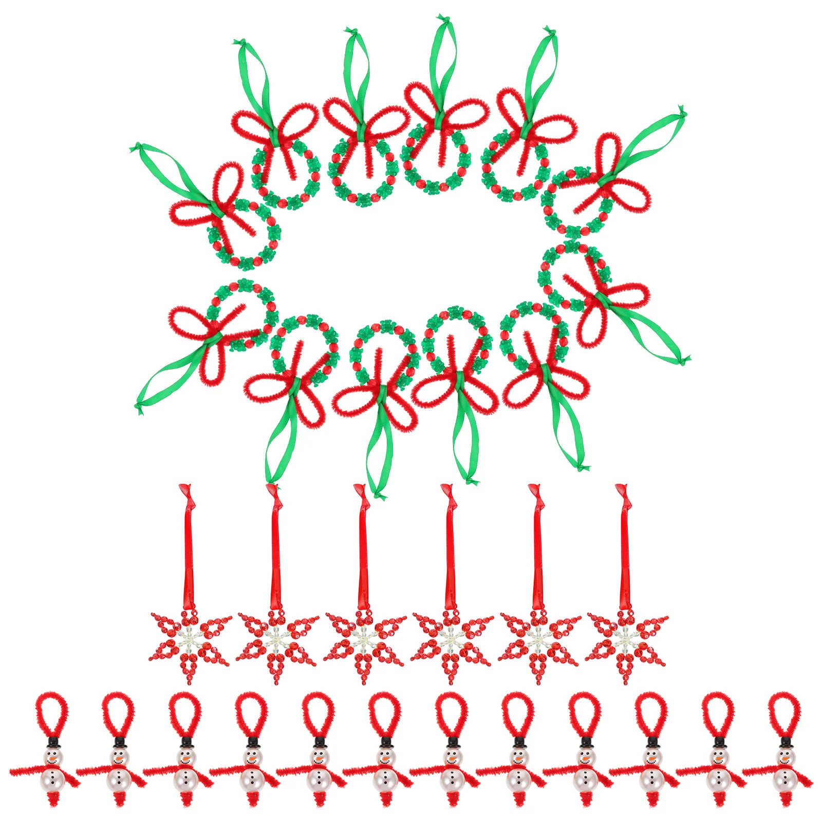 

Christmas DIY Three-pronged Bead Top Handmade Decoration Ornament Crafts Tree Pendant Hanging Ornaments Wreath Xmas Kit Acrylic