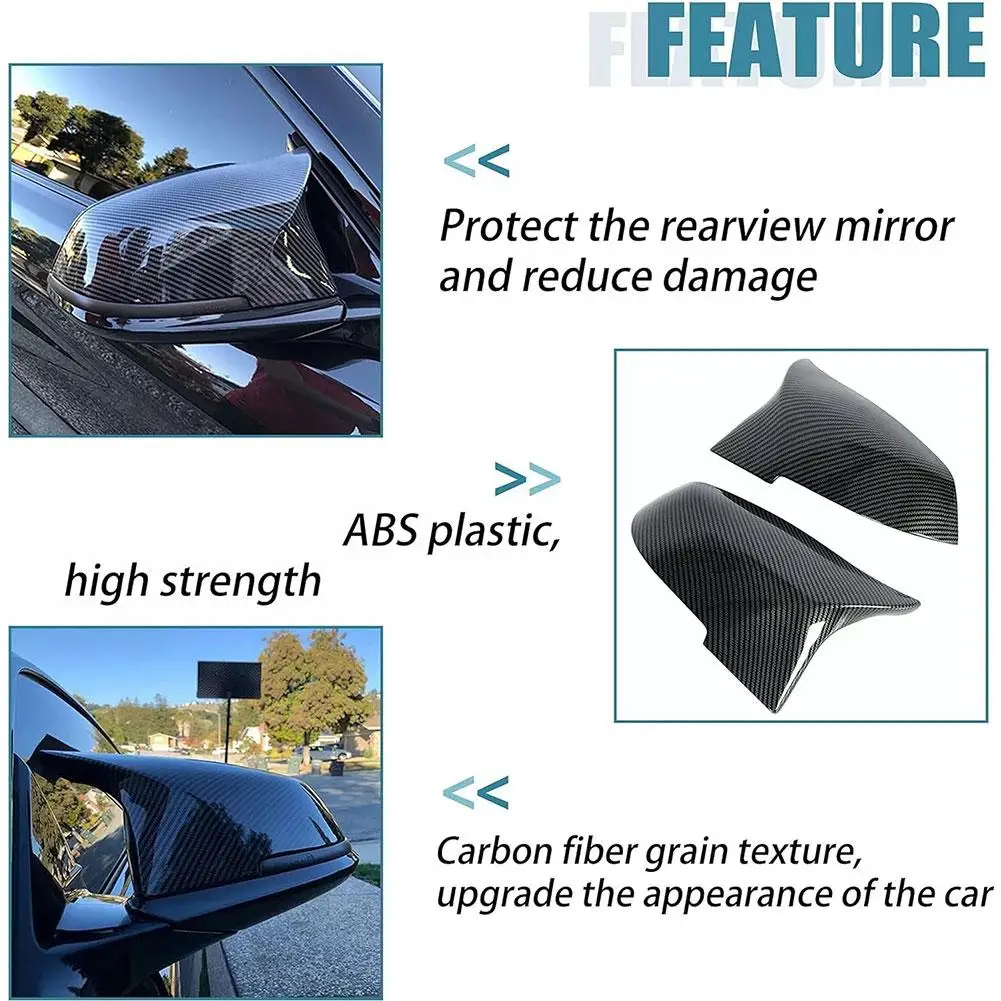 1Pair Car Rearview Mirror Case For BMW Series 1 2 3 4 X Auto Replacement Part Mirror Cover Cap Protector