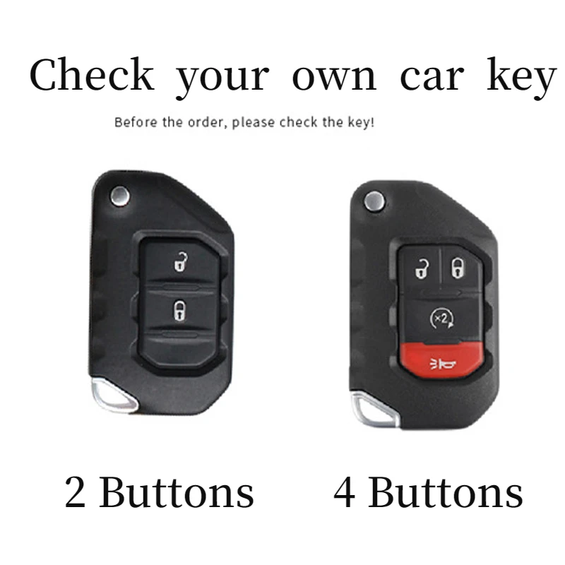 Portachiavi per auto a distanza in vera pelle per Jeep Wrangler Flip Key Cover Shell Fob accessori per auto portachiavi portachiavi - S7fb8ae907533493792a444d212efbc86U