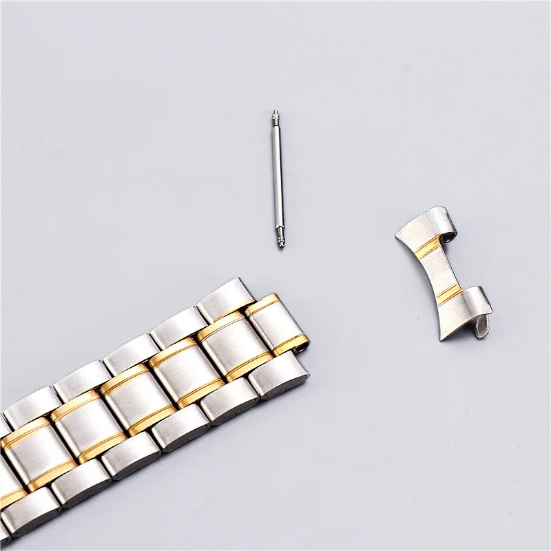 Sleek Stainless Steel Watch Band with No-Gap Curved Design