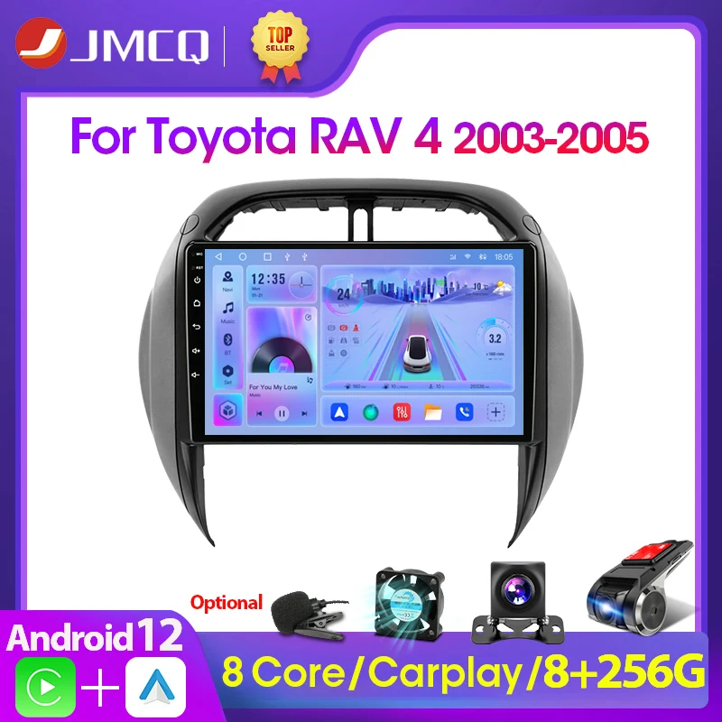 

JMCQ 2Din Car Radio Multimedia Video Player For TOYOTA RAV4 RAV 4 2003 2004 2005 Android GPS Navigation Stereo Head Unit Carplay