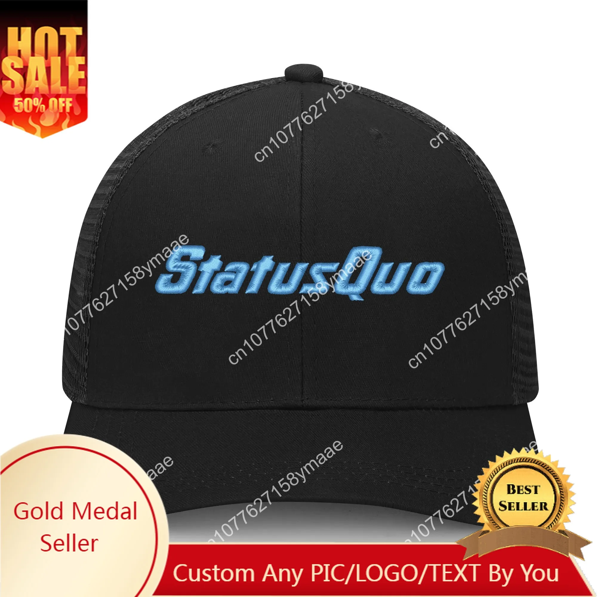 Status Quo Rock Band Embroidery Hat Mens Womens Sports Baseball Hat Hip Hop Breathable Summer Headwear Custom Made Caps Logo