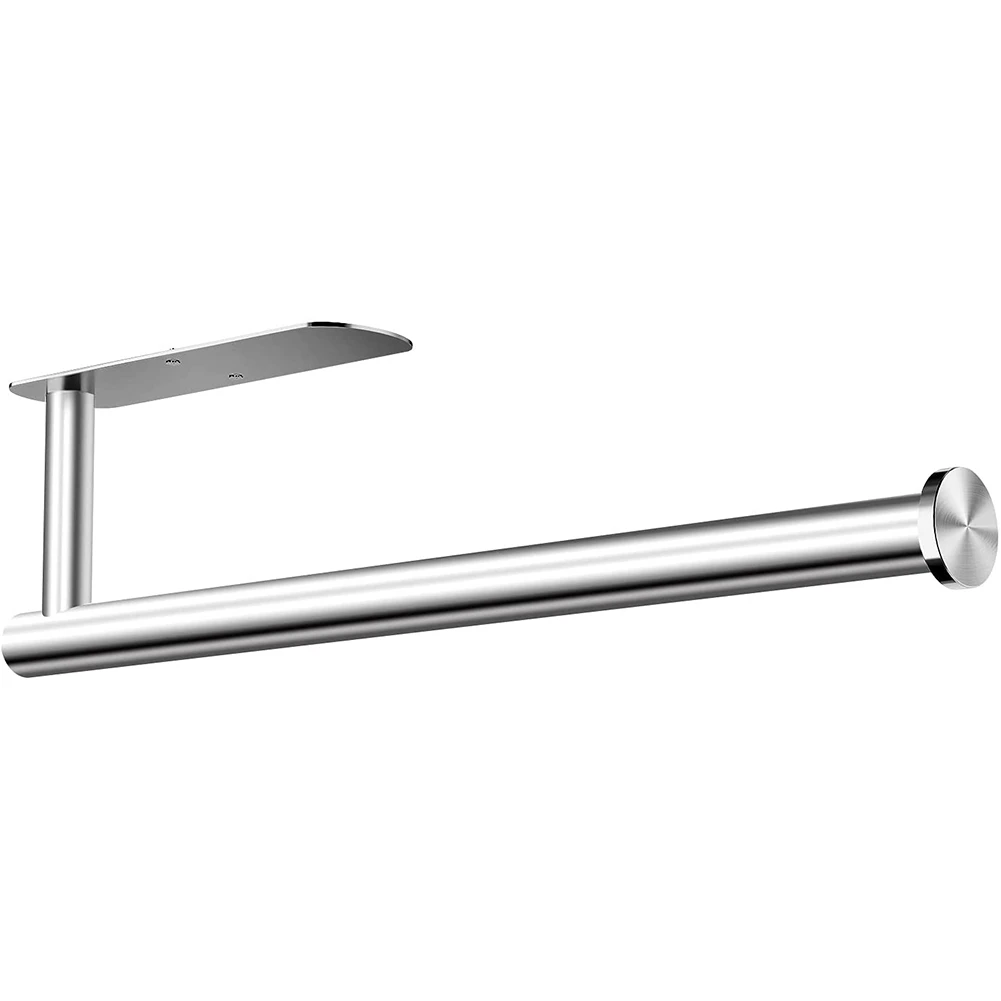 

Paper Towel Holder- Self Adhesive or Drilling Under Cabinet Sticky Paper Towel Holder Wall Mount for Kitchen Bathroom
