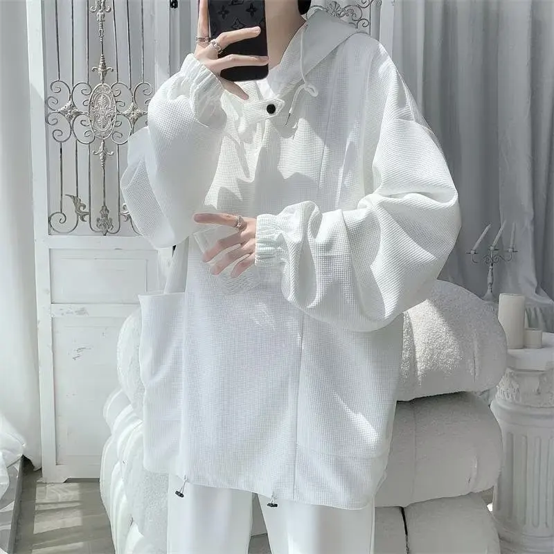 Loose Fit Hoodie Sweatirt ex Casual Sle Pure Color Design Autumn Faion Outerwear for Men And Women