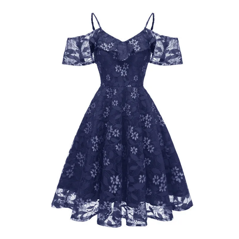 

2024 new fall burst women's bridesmaid dresses halter one neck lace sexy dresses