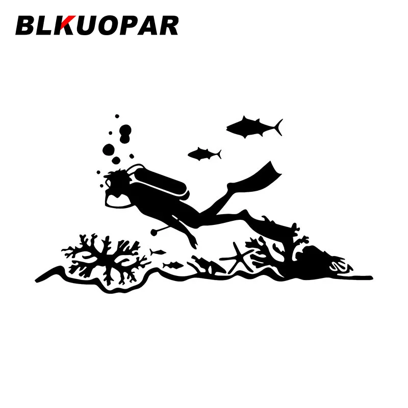 

BLKUOPAR подводный дайвинг силуэт автомобильные наклейки Спортивная наклейка водонепроницаемые высекающие окна шлем фургон автомобильное украшение