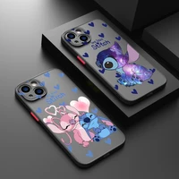 Disney Stitch Cute For iPhone 14 13 12 11 Pro Max XS Max X XR 7 8 Plus 6S 5S Frosted Translucent Phone Case