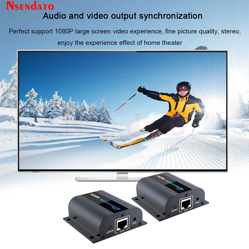 LKV372A 50M HDMI Network Extender Sender Transmitter & Receiver Over RJ45 Cat6/Cat7 Single Transmission For DVD PS3 Projector