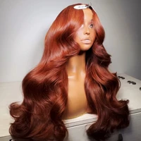 Reddish Brown Body Wave HD 13x4 13x6 Lace Frontal Human Hair Wig Colored Brazilian Remy Human Hair Wigs For Women Pre Plucked 1