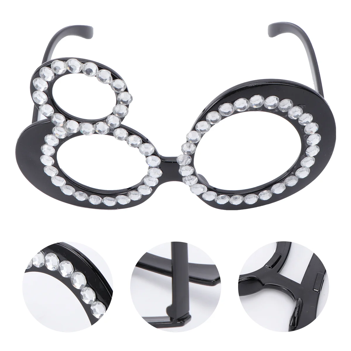 

Glasses The Gift Decorative Birthday Party Props Rhinestones Photo Number Digital Plastic Miss