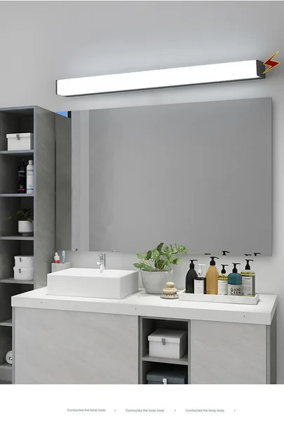 Lampada Da Specchio Per Bagno Talwei - 42cm, 9W LED, 4000K/6000K, Acciaio Inox, Bianco Naturale