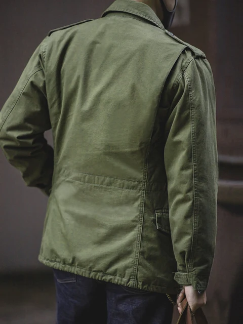 M65 Field Jacket, Men's Military Jacket, Retro Multi Pocket Collar Zipper Jacket, 100% Cotton 2